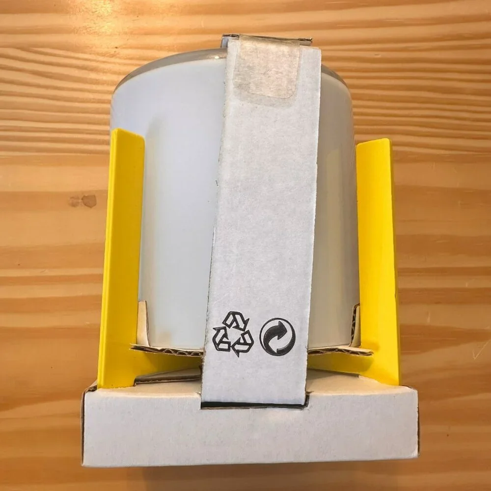 Ikea Köpglad Tea Light Candle Holder Lantern White‎ Glass with Yellow Base 4